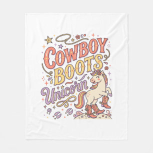 Unicorn Cowboy Boots Unicorn Whimsical Zazzle Desi Fleece Blanket