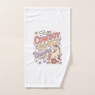 Unicorn Cowboy Boots Unicorn Whimsical Zazzle Desi Hand Towel