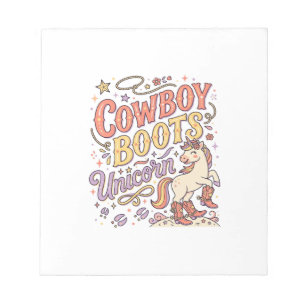 Unicorn Cowboy Boots Unicorn Whimsical Zazzle Desi Notepad