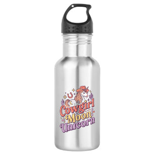 Unicorn Cowgirl Moon Unicorn Whimsical Merch Desig 532 Ml Water Bottle