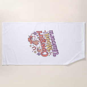 Unicorn Cowgirl Moon Unicorn Whimsical Merch Desig Beach Towel