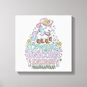 Unicorn Cowgirl Unicorn Energy Cute Pastel Product Canvas Print