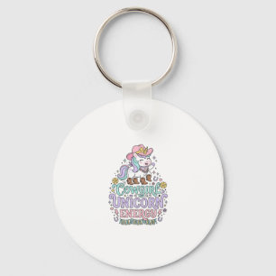 Unicorn Cowgirl Unicorn Energy Cute Pastel Product Key Ring