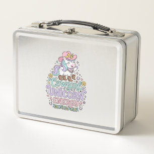 Unicorn Cowgirl Unicorn Energy Cute Pastel Product Metal Lunch Box