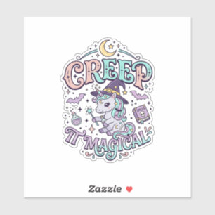 Unicorn Creep It Magical Retro Style T-Shirt Desig