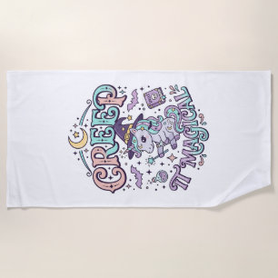 Unicorn Creep It Magical Retro Style T-Shirt Desig Beach Towel