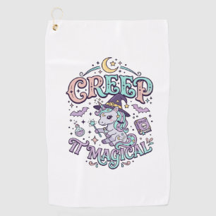 Unicorn Creep It Magical Retro Style T-Shirt Desig Golf Towel