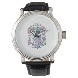 Unicorn Creep It Magical Retro Style T-Shirt Desig Watch