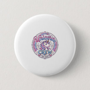 Unicorn Crew Playful Print on Demand Design_1 6 Cm Round Badge