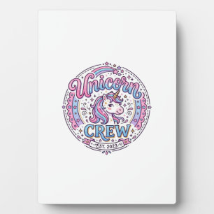 Unicorn Crew Playful Print on Demand Design_1 Plaque