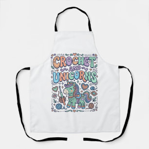 Unicorn Crochet and Unicorns Kawaii Sticker and Sh Apron