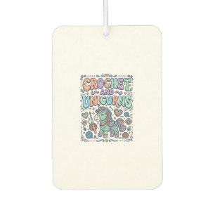 Unicorn Crochet and Unicorns Kawaii Sticker and Sh Car Air Freshener