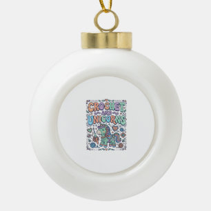 Unicorn Crochet and Unicorns Kawaii Sticker and Sh Ceramic Ball Christmas Ornament