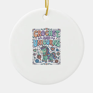 Unicorn Crochet and Unicorns Kawaii Sticker and Sh Ceramic Tree Decoration