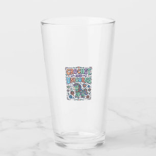 Unicorn Crochet and Unicorns Kawaii Sticker and Sh Glass