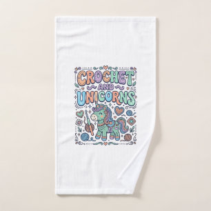 Unicorn Crochet and Unicorns Kawaii Sticker and Sh Hand Towel