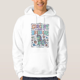 Unicorn Crochet and Unicorns Kawaii Sticker and Sh Hoodie