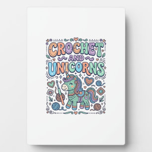 Unicorn Crochet and Unicorns Kawaii Sticker and Sh Plaque