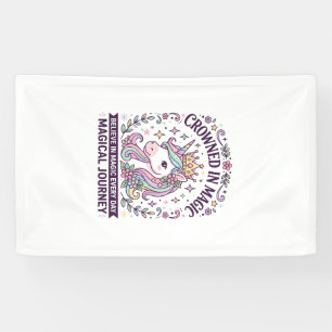 Unicorn Crowned in Magic Bold Typography Graphic T Banner