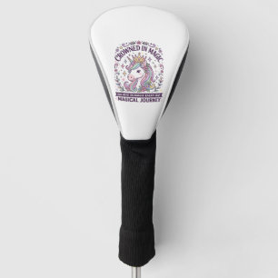 Unicorn Crowned in Magic Bold Typography Graphic T Golf Head Cover