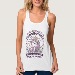 Unicorn Crowned in Magic Bold Typography Graphic T Singlet
