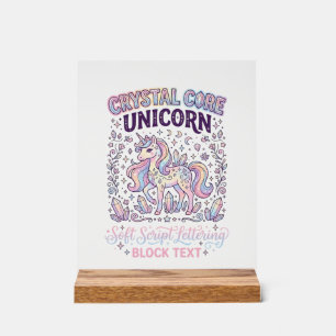 Unicorn Crystal Core Unicorn Adorable Vector Desig Acrylic Sign