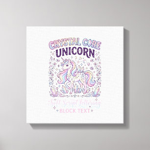 Unicorn Crystal Core Unicorn Adorable Vector Desig Canvas Print