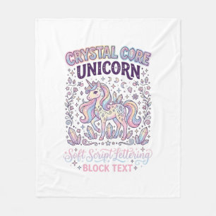 Unicorn Crystal Core Unicorn Adorable Vector Desig Fleece Blanket
