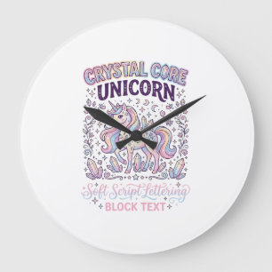 Unicorn Crystal Core Unicorn Adorable Vector Desig Large Clock
