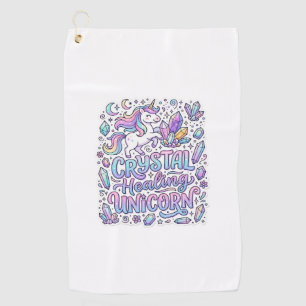 Unicorn Crystal Healing Unicorn Gift Idea Vector D Golf Towel