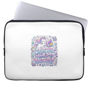 Unicorn Crystal Healing Unicorn Gift Idea Vector D Laptop Sleeve
