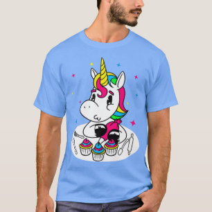 Unicorn Cupcake Baker I Funny Cake Baking  T-Shirt