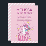 Unicorn Cupcake Pink Kids Birthday Invitation<br><div class="desc">Cute design for kids,  boys or girls who love unicorn,  rainbow and mythical creature. Perfect for magical theme birthday party. You can customise the wording to fit other occasions.</div>