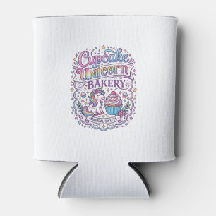 Unicorn Cupcake Unicorn Bakery White Background Pr Can Cooler
