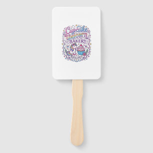 Unicorn Cupcake Unicorn Bakery White Background Pr Hand Fan