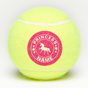 Unicorn Custom Name princess Pink Tennis Balls