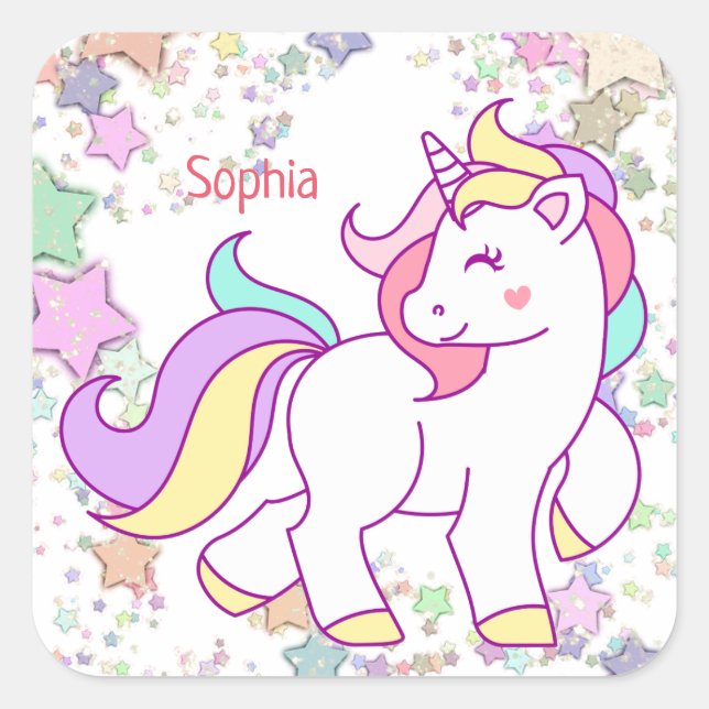 Unicorn Custom Square Sticker (Front)
