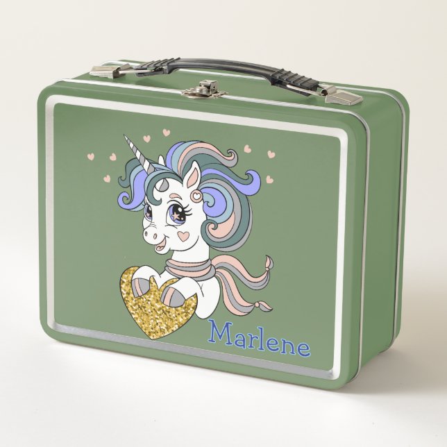 Unicorn Customise  Metal Lunch Box (Front)