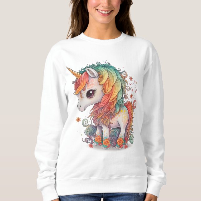 UNICORN CUTE art LADIES t-shirts SWEATSHIRT (Front)