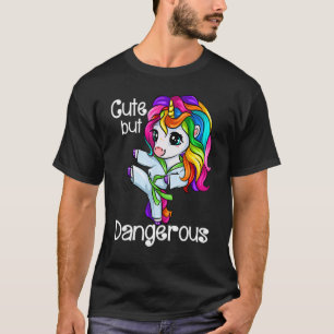 Unicorn Cute But Dangerous Funny Karate Taekwondo_ T-Shirt