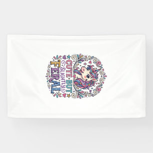 Unicorn Cute but Slightly Feral White Background C Banner