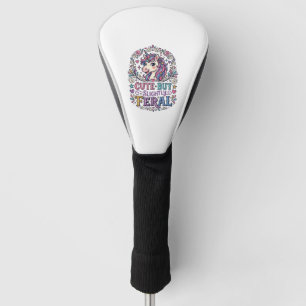 Unicorn Cute but Slightly Feral White Background C Golf Head Cover