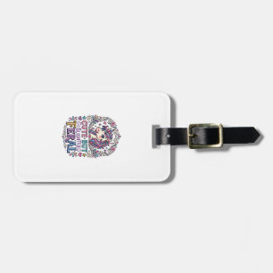Unicorn Cute but Slightly Feral White Background C Luggage Tag