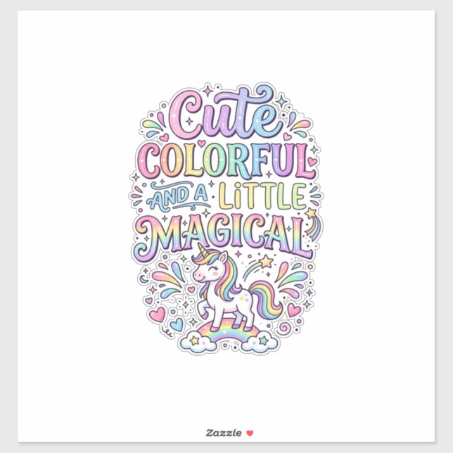 Unicorn Cute Colourful and a Little Magical Origin (Sheet)