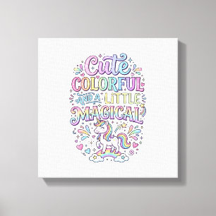 Unicorn Cute Colourful and a Little Magical Origin Canvas Print