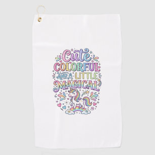 Unicorn Cute Colourful and a Little Magical Origin Golf Towel