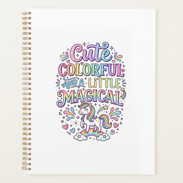 Unicorn Cute Colourful and a Little Magical Origin Planner (Front)