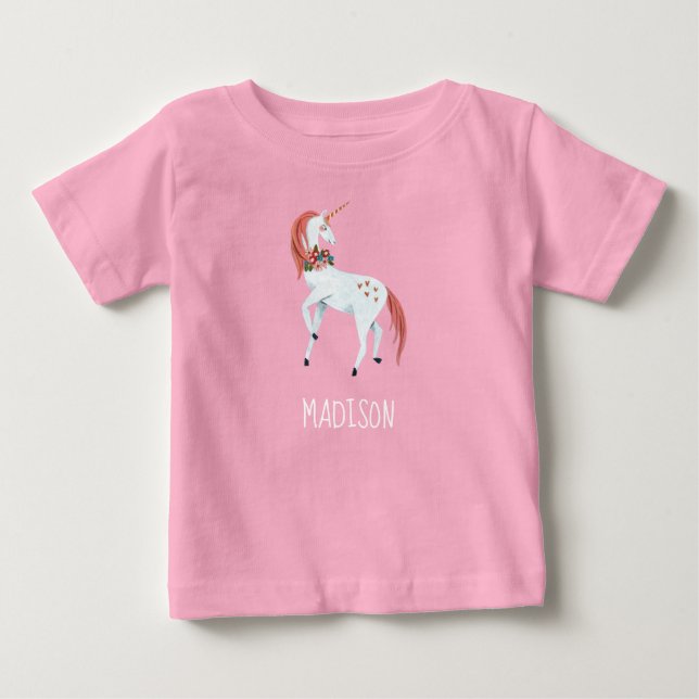 Unicorn cute kids girls baby T-Shirt (Front)