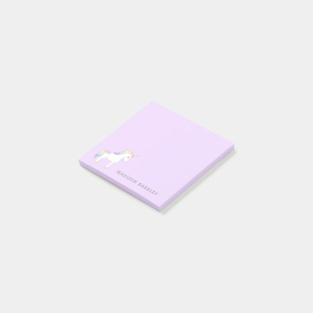 Unicorn Cute Kids Pastel Post-it Notes (Angled)