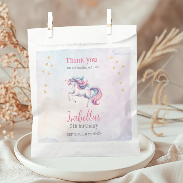 Unicorn Cute Magical Watercolor Favour Bags (Creator Uploaded)